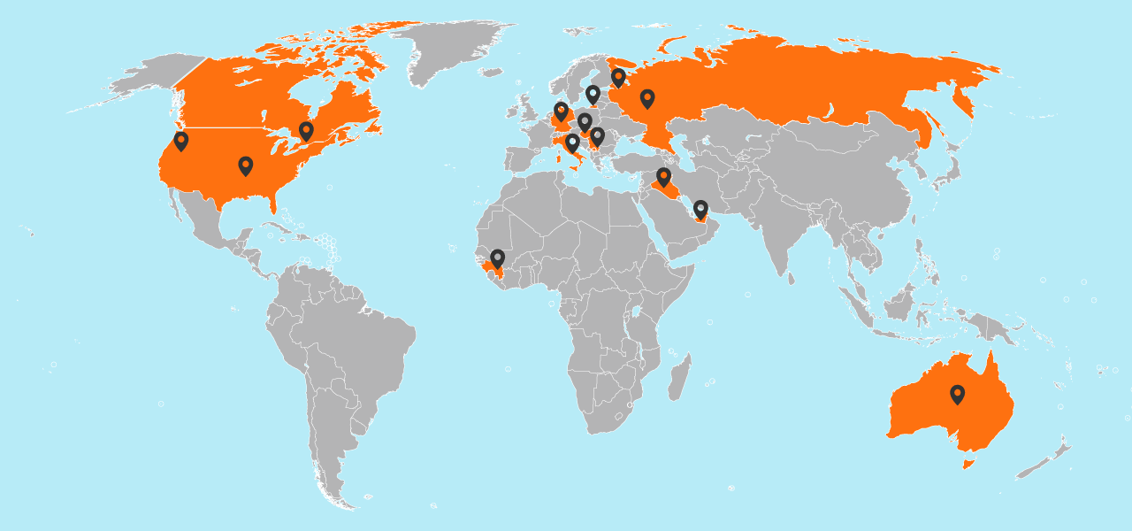 Branches and collaborators in the world